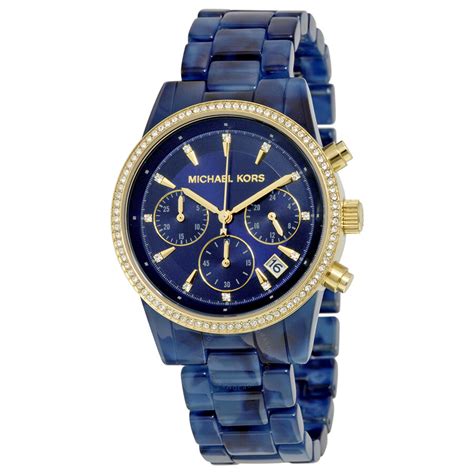 michael kors watch nlue|michael kors navy blue watch.